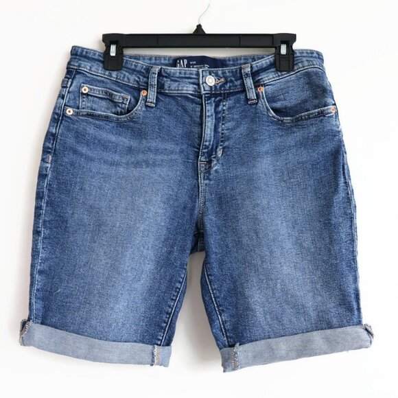 Gap Denim Shorts - 9" Bermuda Short - Medium Wash - Size 6/28 - Picture 1 of 11